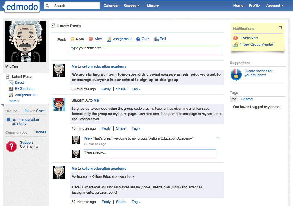 what does edmodo app look like on face book