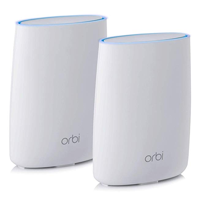NETGEAR Orbi Compact Wall-Plug Whole Home Mesh WiFi System - WiFi router  and wall-plug satellite extender with speeds up to 2.2 Gbps over 3,500 sq.