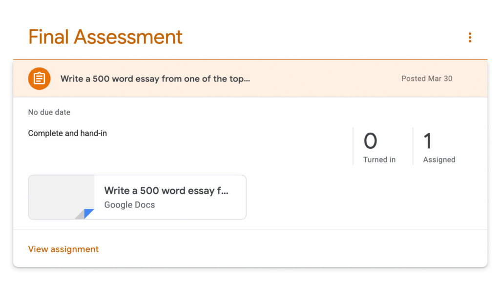 how to use google assignment